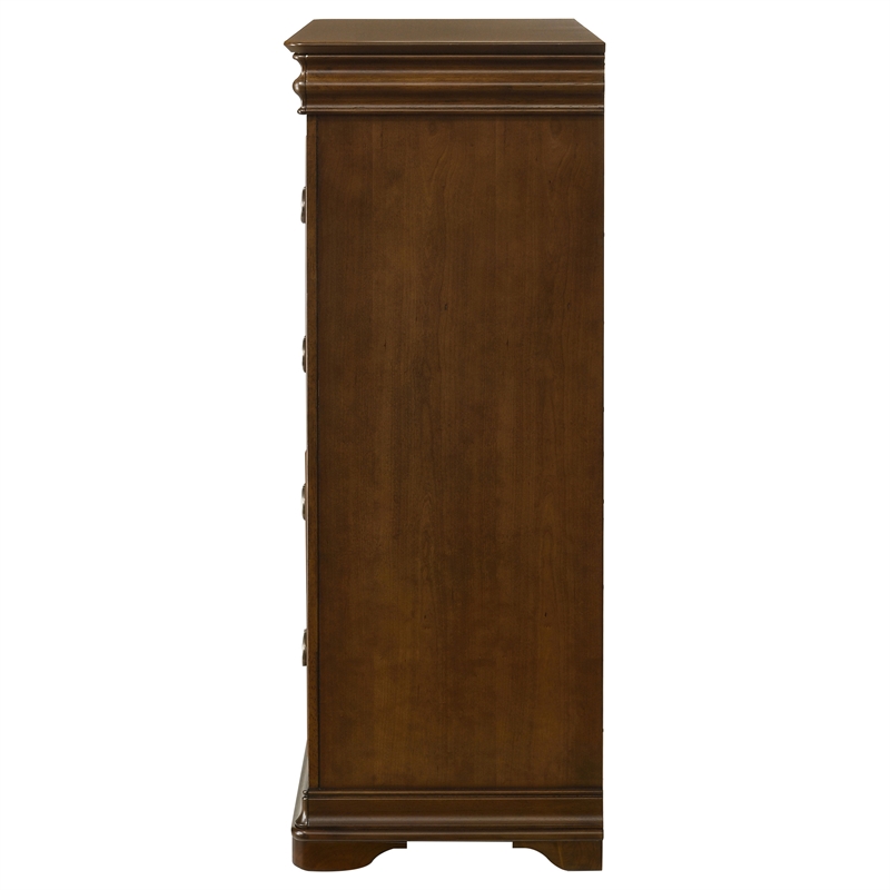 Pemberly Row 4-Drawer Traditional Bedroom Chest in Brown Cherry