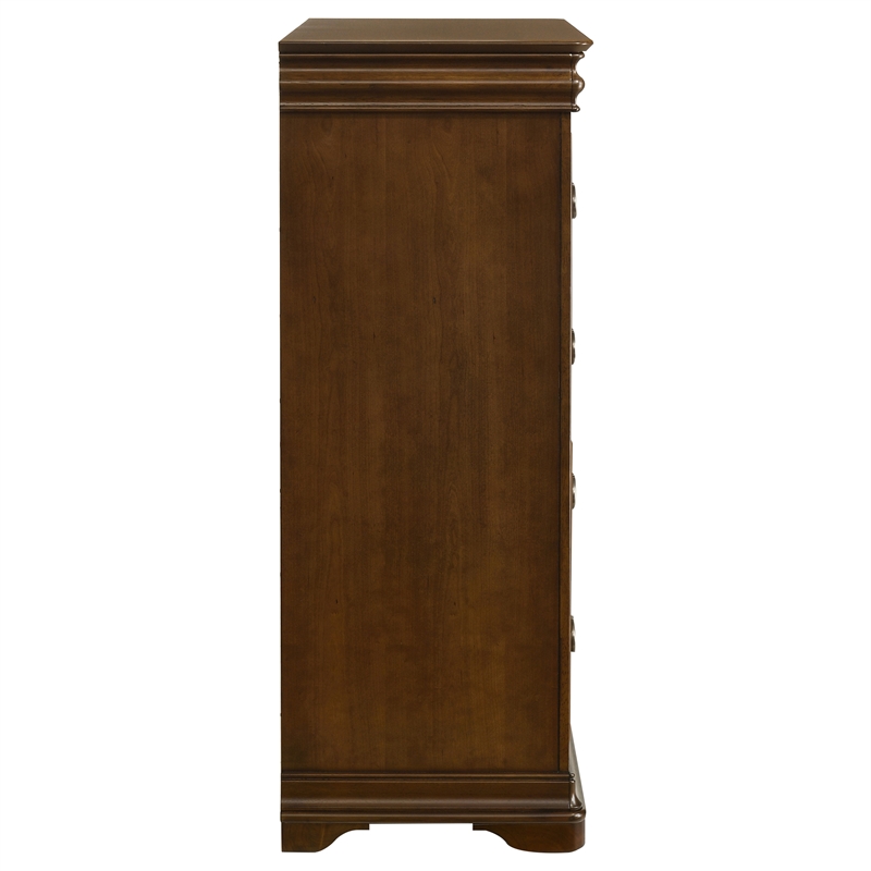 Pemberly Row 4-Drawer Traditional Bedroom Chest in Brown Cherry