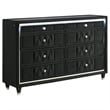 Pemberly Row 4-Piece Velvet Eastern King LED Bedroom Set in Black
