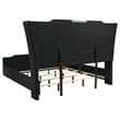 Pemberly Row 4-Piece Velvet Eastern King Fireplace LED Bedroom Set in Black