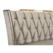 Pemberly Row California King LED Velvet Wingback Bed in Ivory and Camel