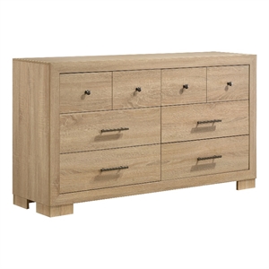 Pemberly Row 6-Drawer Bedroom Dresser Cabinet in Light Oak Brown