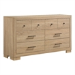Pemberly Row 6-Drawer Bedroom Dresser Cabinet in Light Oak Brown