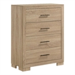Pemberly Row 4-Drawer Transitional Bedroom Chest in Light Oak Brown