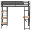 Pemberly Row 3-Shelf Transitional Steel Twin Workstation Loft Bed in Black