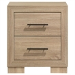 Pemberly Row 2-Drawer Bedroom Nightstand with Casters in Light Oak