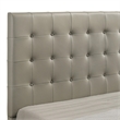 Pemberly Row Transitional Genuine Leather Eastern King Platform Bed in Tan
