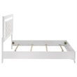 Pemberly Row Faux Leather Queen LED Panel Bed in White High Gloss