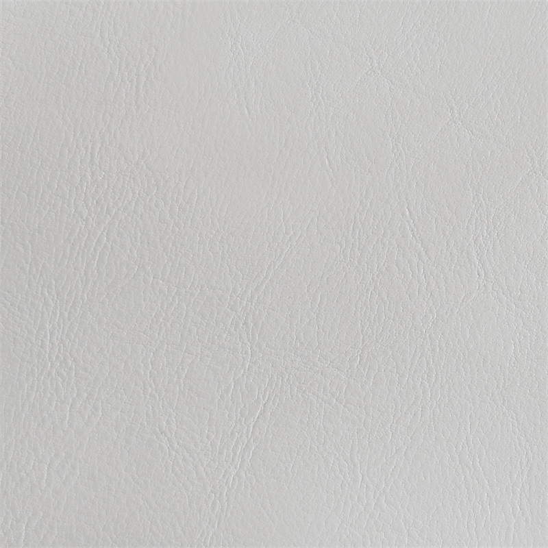 Pemberly Row Faux Leather Queen LED Panel Bed in White High Gloss