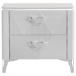 Pemberly Row 2-Drawer Nightstand Bedside Table in White High Gloss