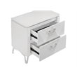 Pemberly Row 2-Drawer Nightstand Bedside Table in White High Gloss