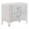 Pemberly Row 2-Drawer Nightstand Bedside Table in White High Gloss