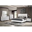 Pemberly Row 5-Piece Eastern King LED Bedroom Set in White High Gloss