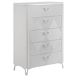 Pemberly Row 5-Piece Eastern King LED Bedroom Set in White High Gloss