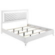 Pemberly Row 5-Piece Eastern King LED Bedroom Set in White High Gloss