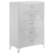 Pemberly Row 5-Piece Queen LED Bedroom Set in White High Gloss