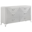 Pemberly Row 5-Piece Queen LED Bedroom Set in White High Gloss