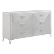 Pemberly Row 6-Drawer Bedroom Dresser Cabinet in White High Gloss