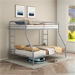 Pemberly Row Transitional Steel Twin Over Full Bunk Bed in Glossy Silver