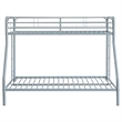 Pemberly Row Transitional Steel Twin Over Full Bunk Bed in Glossy Silver