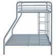 Pemberly Row Transitional Steel Twin Over Full Bunk Bed in Glossy Silver
