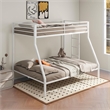 Pemberly Row Steel Twin Over Full Bunk Bed with Ladder in White
