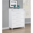 Pemberly Row 5-Drawer Tall Contemporary Bedroom Chest in White