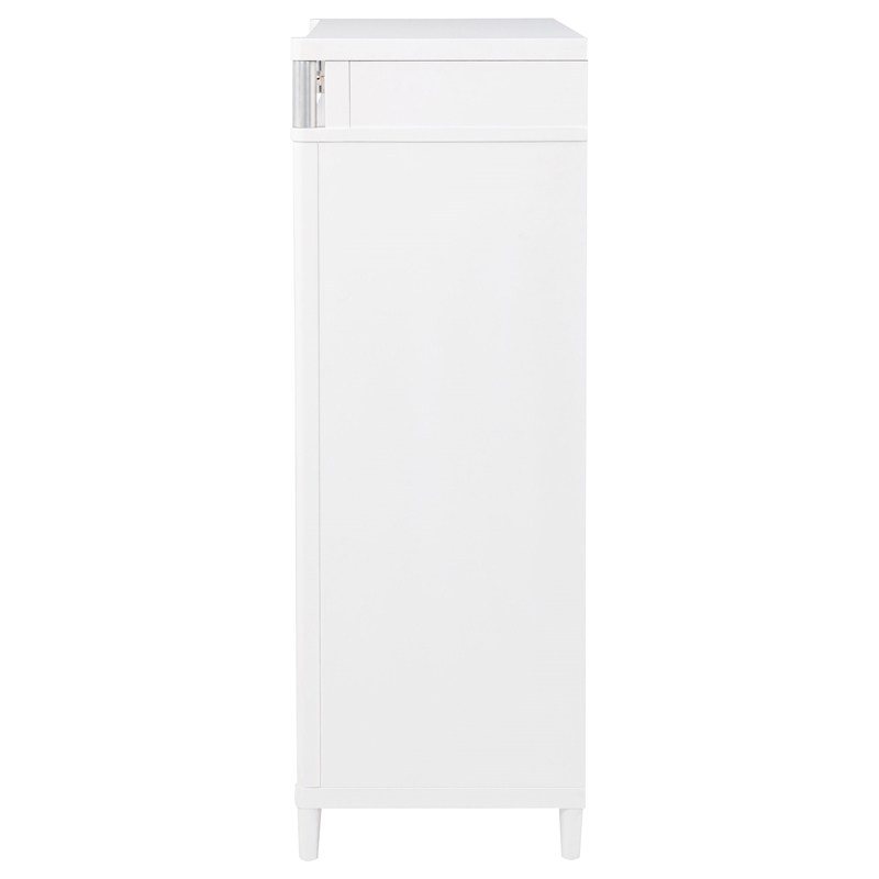 Pemberly Row 5-Drawer Tall Contemporary Bedroom Chest in White