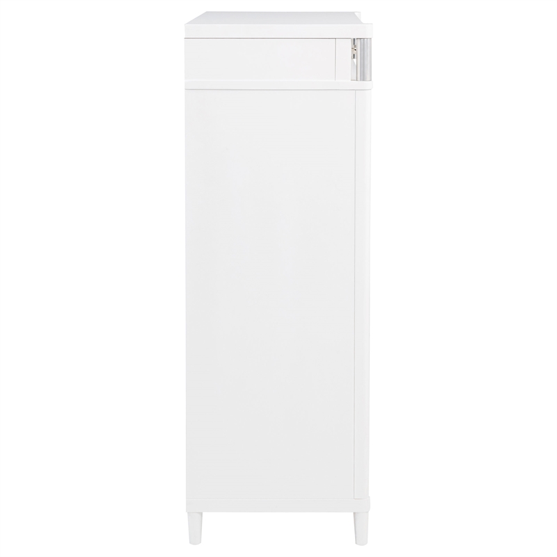 Pemberly Row 5-Drawer Tall Contemporary Bedroom Chest in White