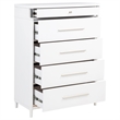 Pemberly Row 5-Drawer Tall Contemporary Bedroom Chest in White