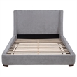 Pemberly Row Upholstered Fabric Queen Wingback Platform Bed in Gray