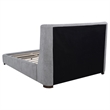 Pemberly Row Upholstered Fabric Queen Wingback Platform Bed in Gray