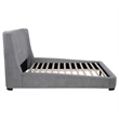 Pemberly Row Upholstered Fabric Queen Wingback Platform Bed in Gray