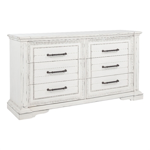 Pemberly Row 6-Drawer Bedroom Dresser Cabinet in Vintage White
