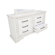 Pemberly Row 6-Drawer Bedroom Dresser with Mirror in Vintage White