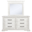 Pemberly Row 6-Drawer Bedroom Dresser with Mirror in Vintage White