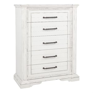 Pemberly Row 5-Drawer Traditional Bedroom Chest in Vintage White