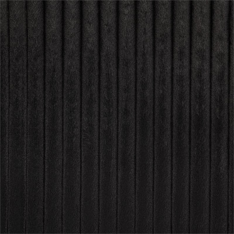 Pemberly Row Upholstered Velvet Eastern King Wingback TV Bed in Black