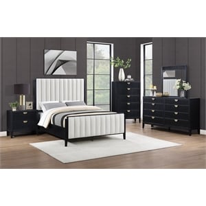 Pemberly Row 5-Piece Modern Upholstered Queen Bedroom Set in Black