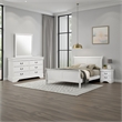Pemberly Row 4-Piece Queen Sleigh Bedroom Set in White Okume