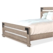 Pemberly Row Slatted King Platform Bed in Farmhouse Light Brown