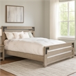 Pemberly Row Slatted King Platform Bed in Farmhouse Light Brown