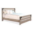 Pemberly Row Slatted King Platform Bed in Farmhouse Light Brown