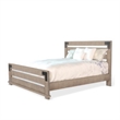 Pemberly Row Slatted King Platform Bed in Farmhouse Light Brown