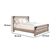 Pemberly Row Slatted Queen Platform Bed in Farmhouse Light Brown