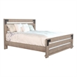 Pemberly Row Slatted Queen Platform Bed in Farmhouse Light Brown