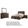 Pemberly Row 4-Piece Queen Storage Bedroom Set in Rustic Golden Brown
