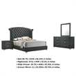 Pemberly Row 4-Piece Queen Tufted Velvet Bedroom Set in Dark Gray