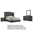 Pemberly Row 4-Piece King Tufted Velvet Bedroom Set in Dark Gray