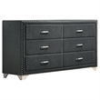 Pemberly Row 4-Piece King Tufted Velvet Bedroom Set in Dark Gray
